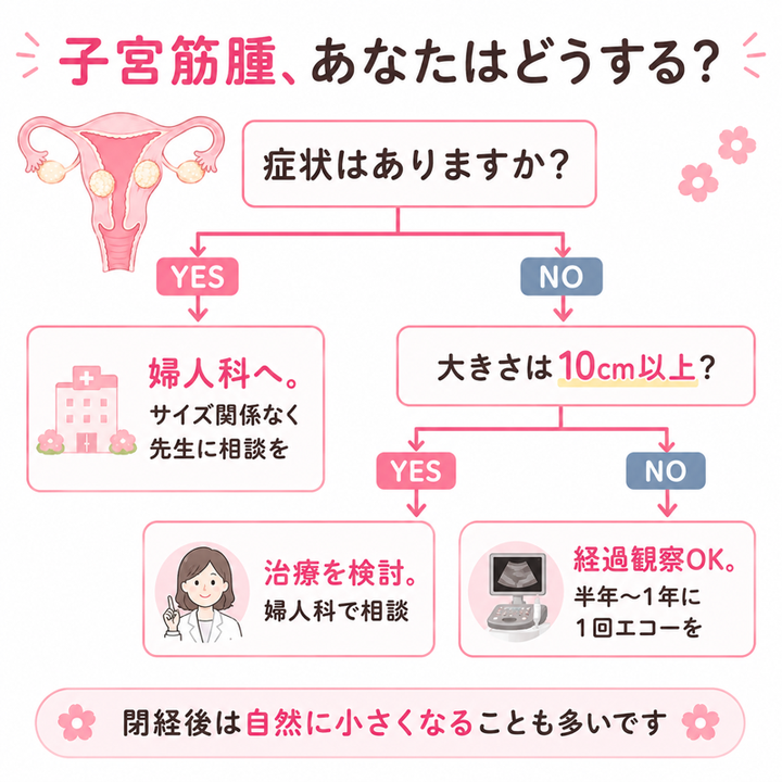 子宮筋腫 あなたはどうする？判断チャート
