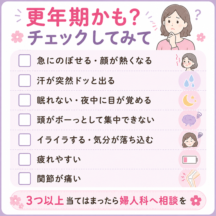 更年期かも？チェックしてみて