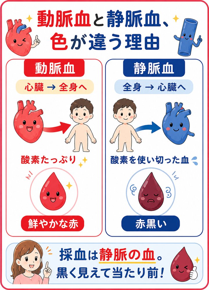 動脈血と静脈血、色が違う理由