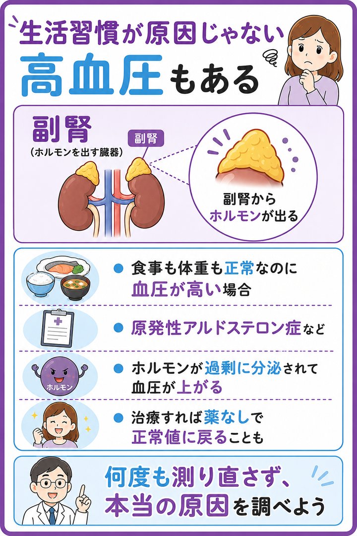 生活習慣が原因じゃない高血圧もある
