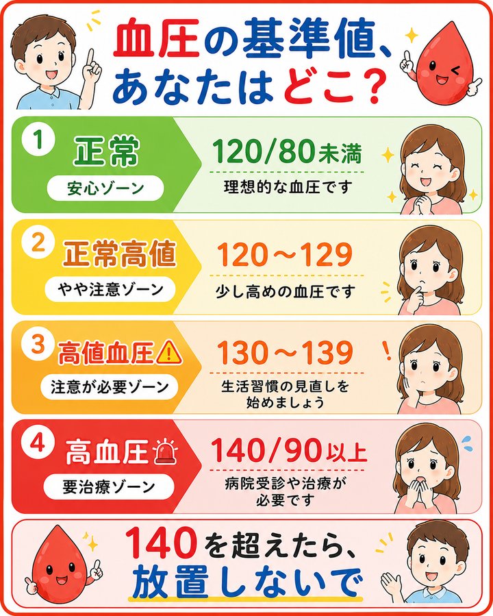血圧の基準値、あなたはどこ?